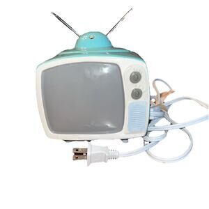 Scentsy Retro TELLY Wax Warmer 2017 Retired Retro 50s Style Gray Teal TV